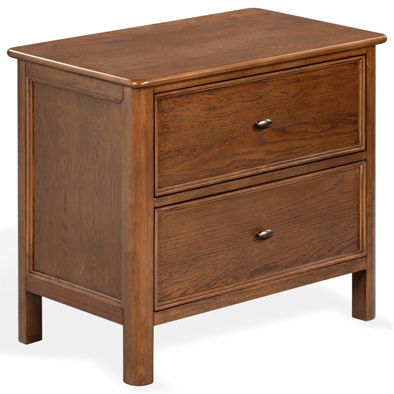 Safavieh Hannaleigh 2 Drawer Wood Nightstand in Dark Walnut