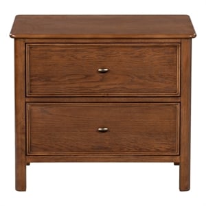 Safavieh Hannaleigh 2 Drawer Wood Nightstand in Dark Walnut