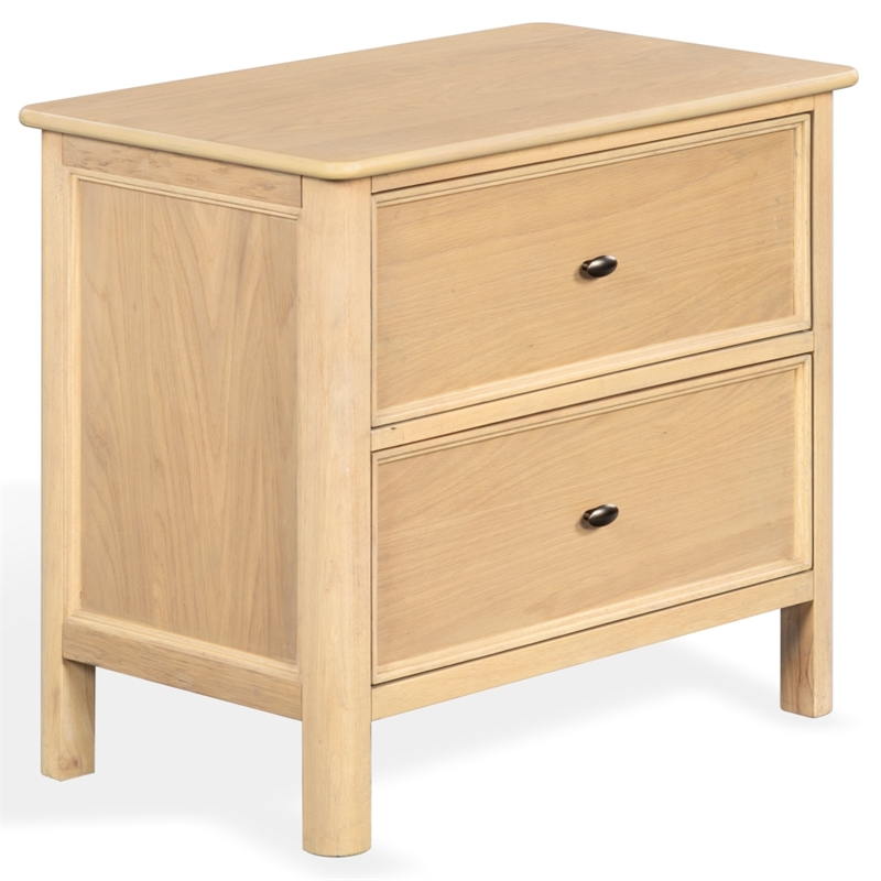 Safavieh Hannaleigh 2 Drawer Wood Nightstand in Oak