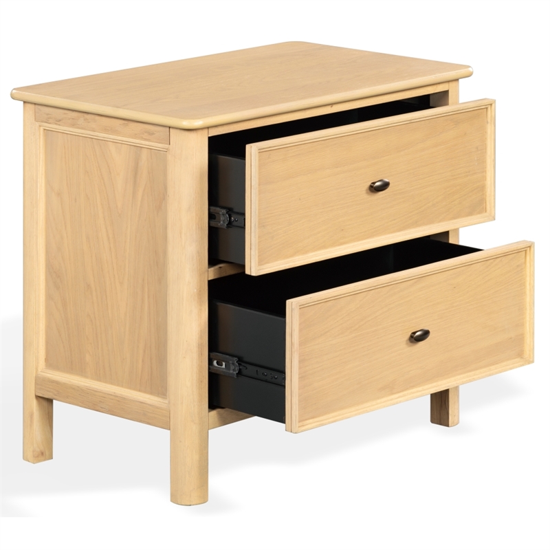 Safavieh Hannaleigh 2 Drawer Wood Nightstand in Oak
