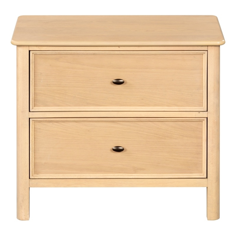 Safavieh Hannaleigh 2 Drawer Wood Nightstand in Oak
