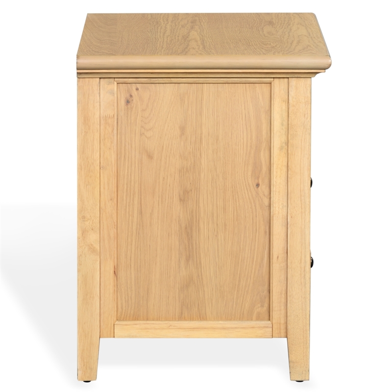 Safavieh Trevor 3 Drawer Wood Nightstand in Oak