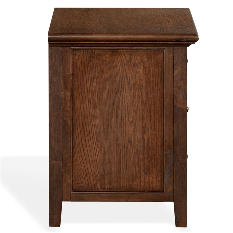 Safavieh Trevor 3 Drawer Wood Nightstand in Dark Walnut