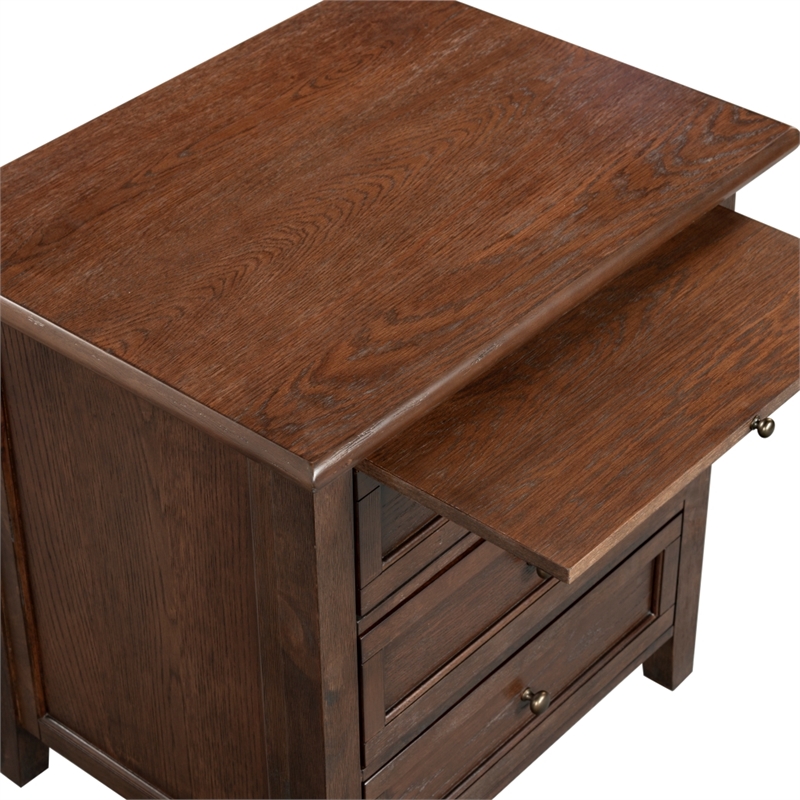 Safavieh Trevor 3 Drawer Wood Nightstand in Dark Walnut