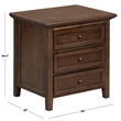 Safavieh Trevor 3 Drawer Wood Nightstand in Dark Walnut