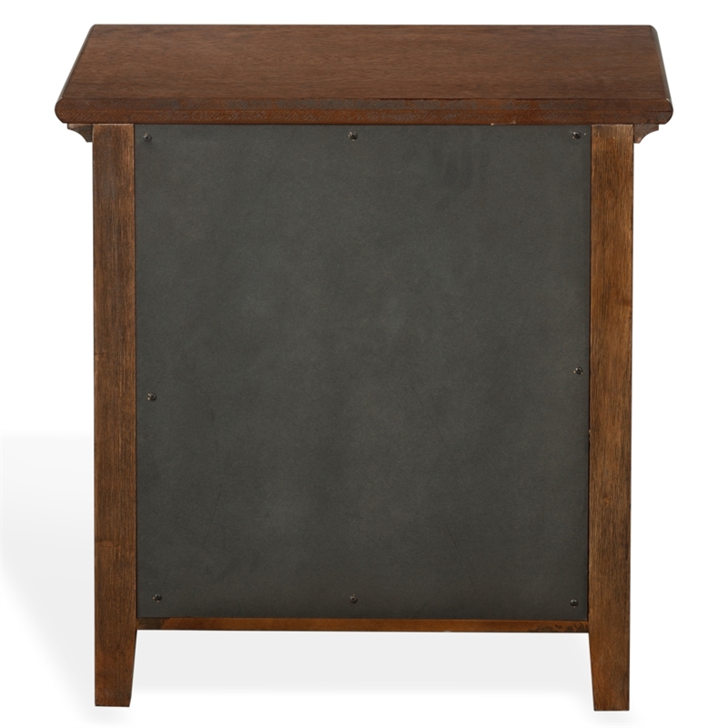 Safavieh Trevor 3 Drawer Wood Nightstand in Dark Walnut