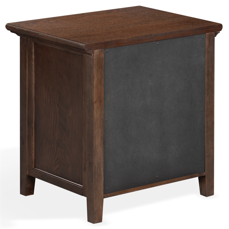 Safavieh Trevor 3 Drawer Wood Nightstand in Dark Walnut
