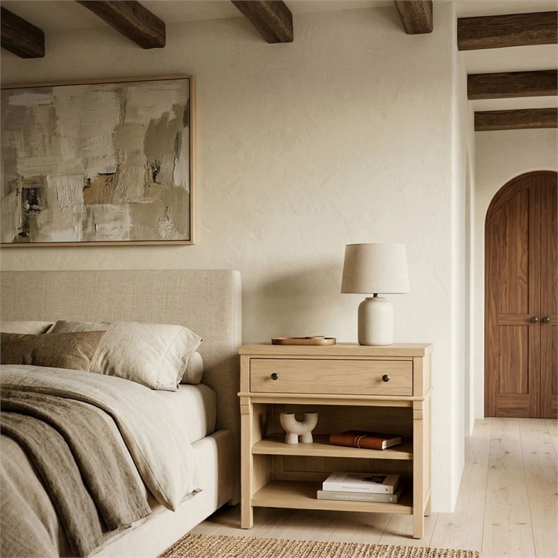 Safavieh Haylie 1 Drawer Wood Nightstand in Oak