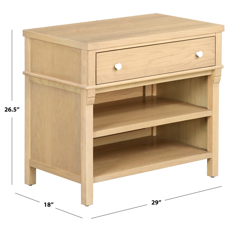 Safavieh Haylie 1 Drawer Wood Nightstand in Oak