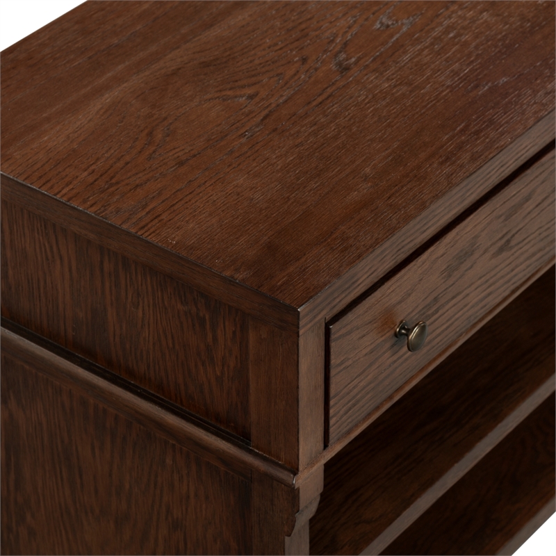 Safavieh Haylie 1 Drawer Wood Nightstand in Dark Walnut
