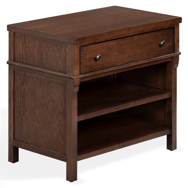 Safavieh Haylie 1 Drawer Wood Nightstand in Dark Walnut
