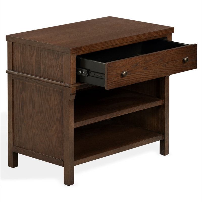 Safavieh Haylie 1 Drawer Wood Nightstand in Dark Walnut