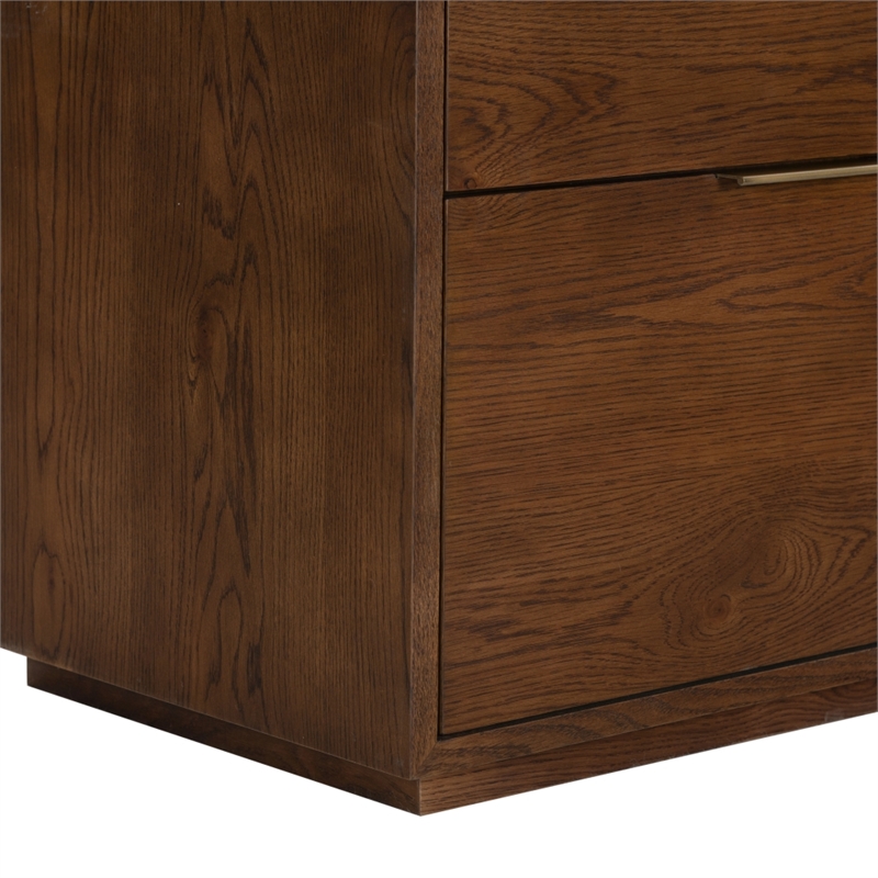 Safavieh Gabribecca 2 Drawer Wood Nightstand in Walnut