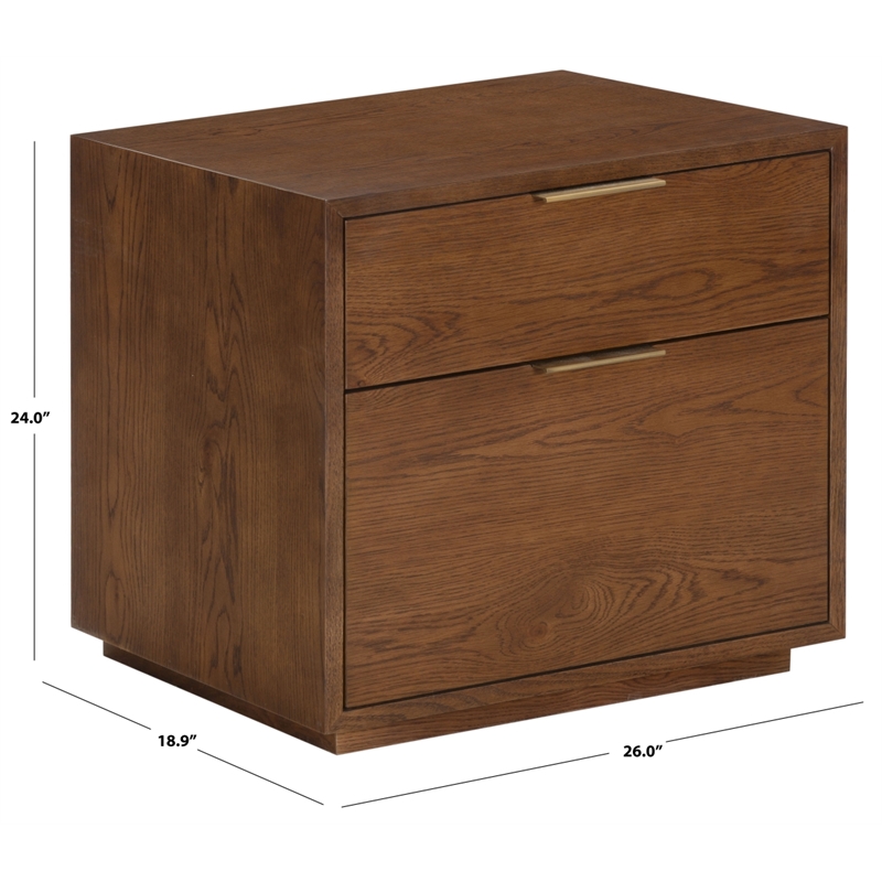 Safavieh Gabribecca 2 Drawer Wood Nightstand in Walnut