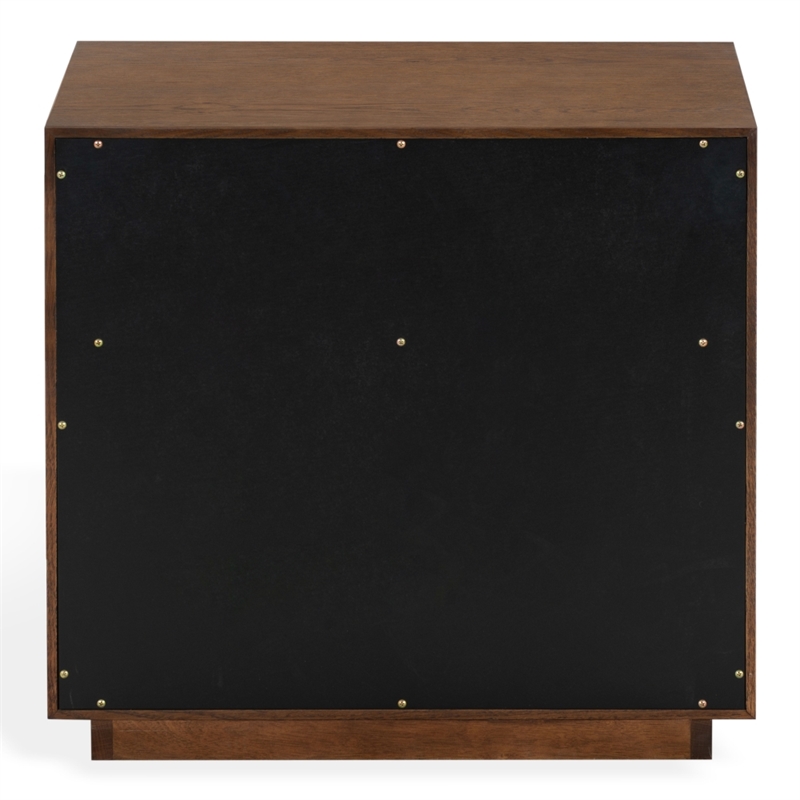 Safavieh Gabribecca 2 Drawer Wood Nightstand in Walnut