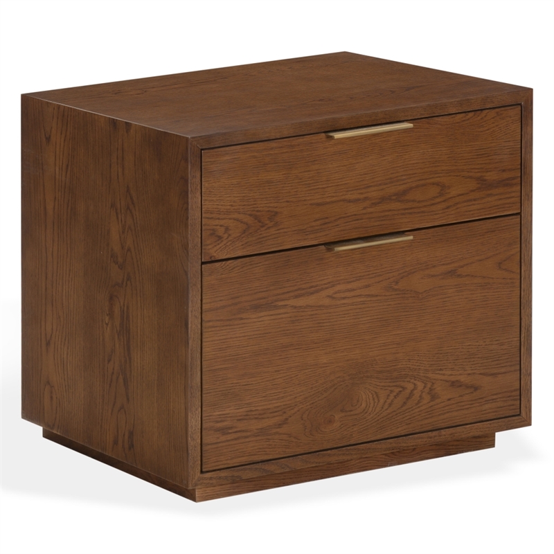 Safavieh Gabribecca 2 Drawer Wood Nightstand in Walnut