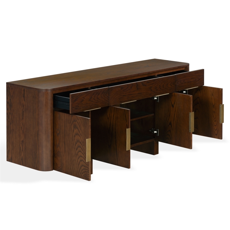 Safavieh Dorothea 3 Drawer Wood Sideboard in Walnut