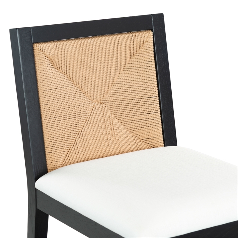Safavieh Emilio Woven Wood Counter Stool in Black / Natural