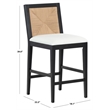 Safavieh Emilio Woven Wood Counter Stool in Black / Natural