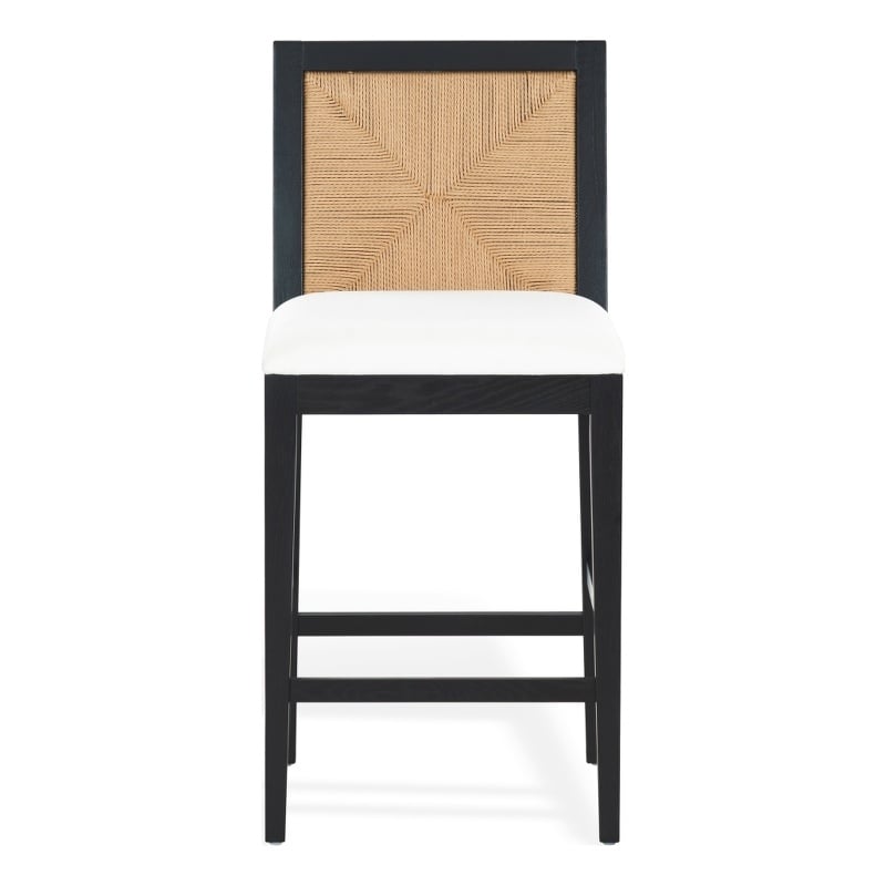 Safavieh Emilio Woven Wood Counter Stool in Black / Natural