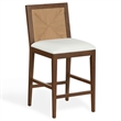 Safavieh Emilio Woven Wood Counter Stool in Walnut / Natural