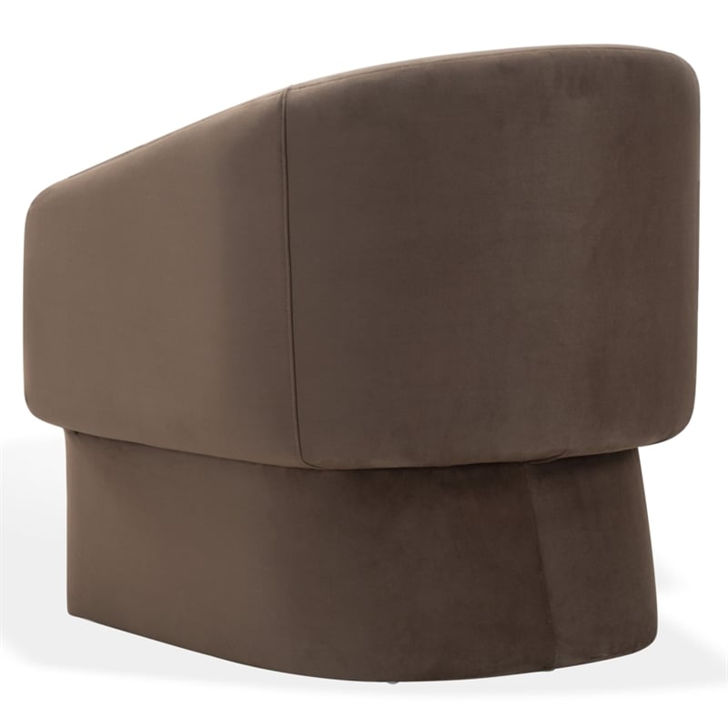 Safavieh Susie Barrel Wood Back Accent Chair in Brown