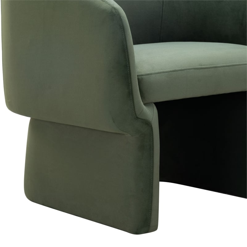 Safavieh Susie Barrel Wood Back Accent Chair in Olive