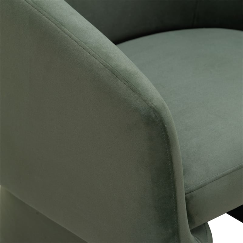 Safavieh Susie Barrel Wood Back Accent Chair in Olive