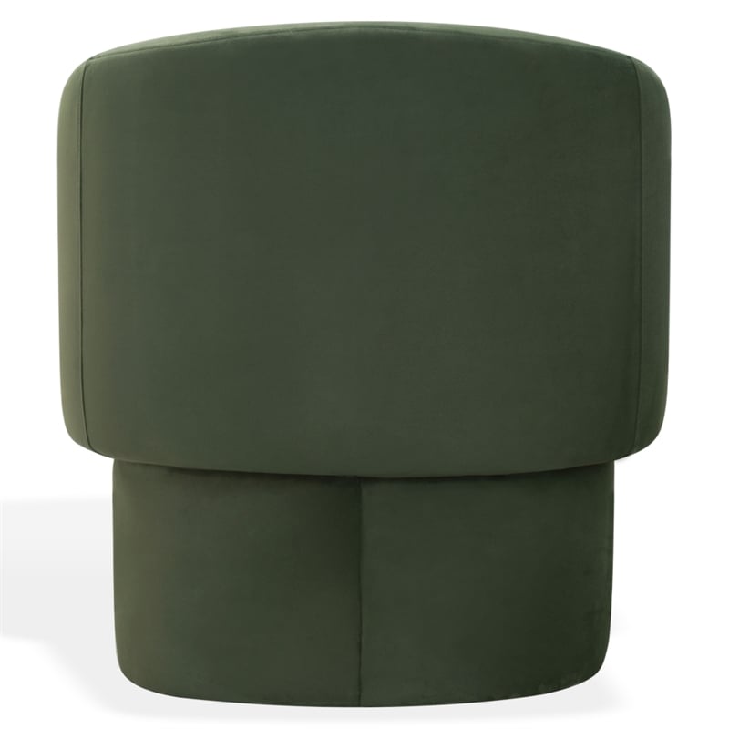 Safavieh Susie Barrel Wood Back Accent Chair in Olive