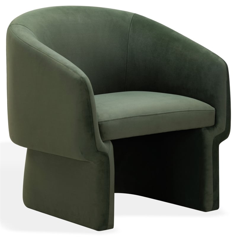 Safavieh Susie Barrel Wood Back Accent Chair in Olive