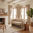 Safavieh Zhao Wood  Curved Loveseat in Light Brown