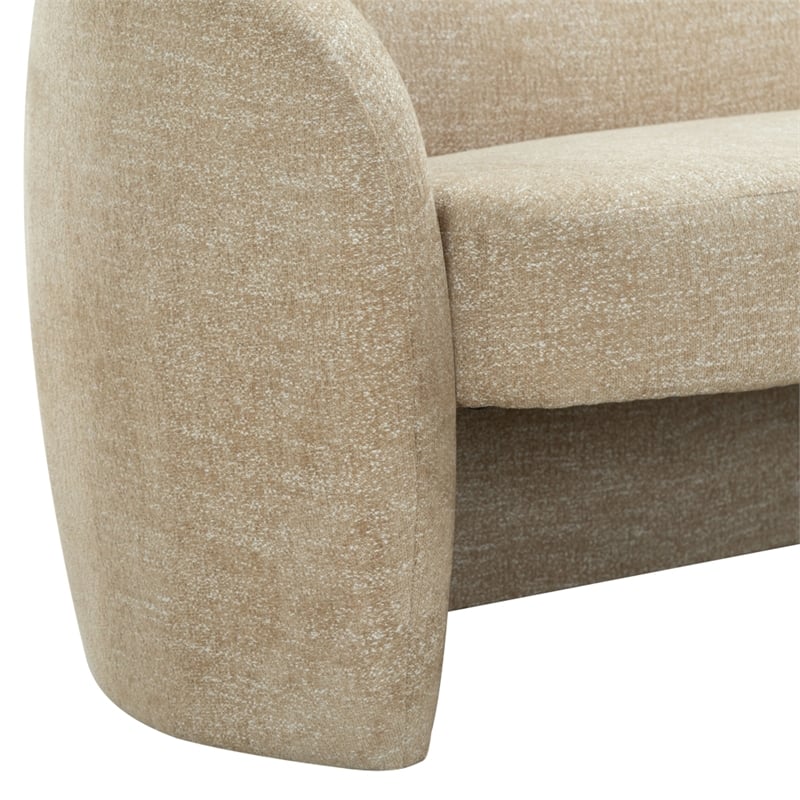 Safavieh Zhao Wood  Curved Loveseat in Light Brown