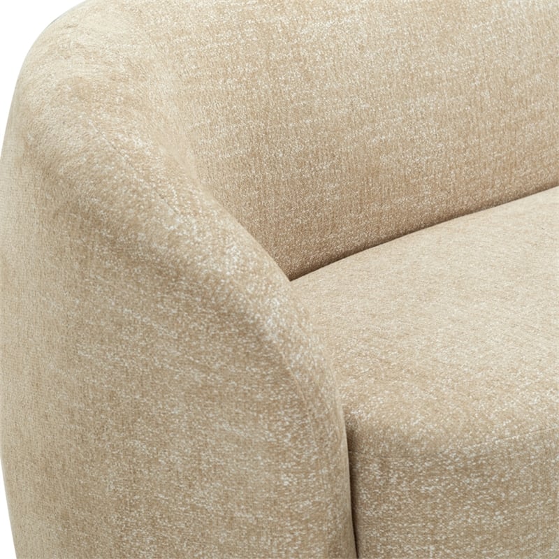 Safavieh Zhao Wood  Curved Loveseat in Light Brown