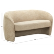 Safavieh Zhao Wood  Curved Loveseat in Light Brown