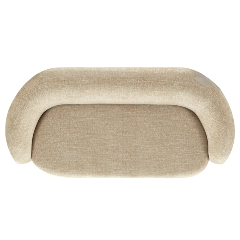 Safavieh Zhao Wood  Curved Loveseat in Light Brown
