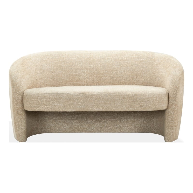Safavieh Zhao Wood  Curved Loveseat in Light Brown