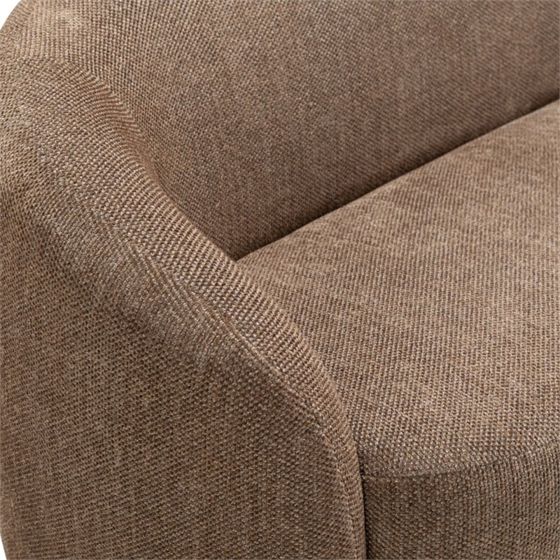 Safavieh Zhao Wood Curved Loveseat in Brown
