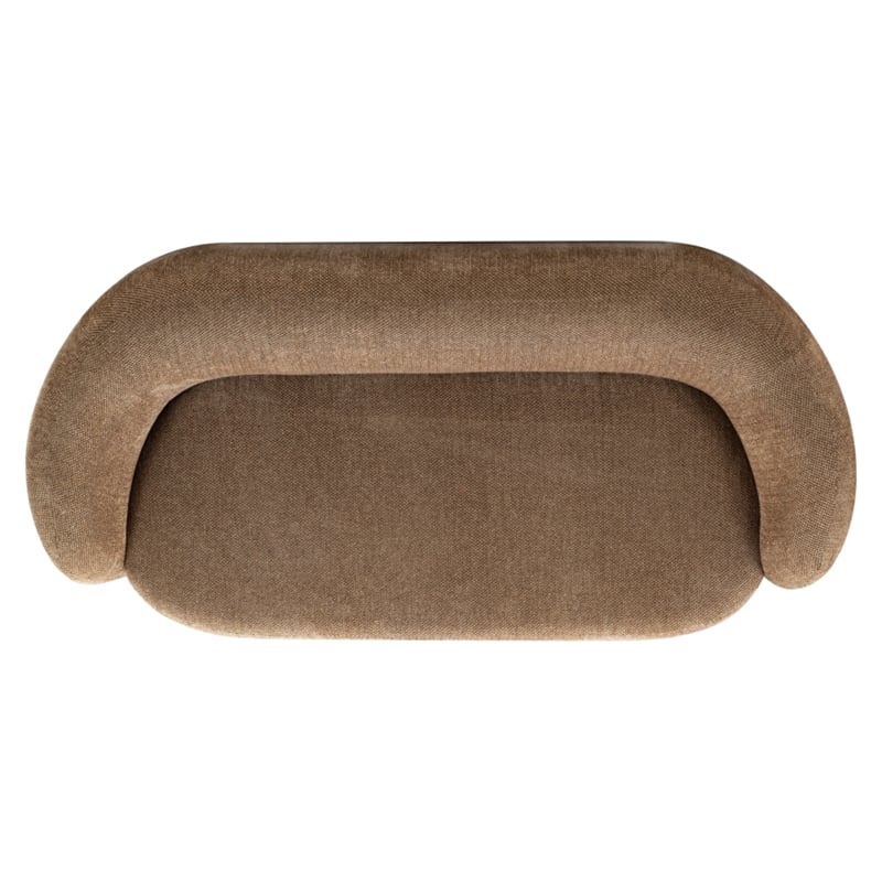 Safavieh Zhao Wood Curved Loveseat in Brown