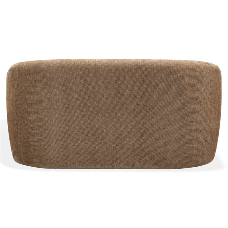 Safavieh Zhao Wood Curved Loveseat in Brown