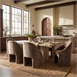 Safavieh Kagan Chenille and Wood Dining Chair in Brown