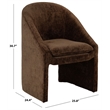 Safavieh Kagan Chenille and Wood Dining Chair in Brown
