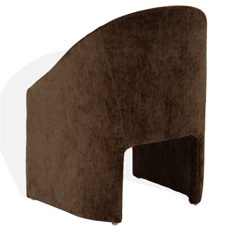 Safavieh Kagan Chenille and Wood Dining Chair in Brown