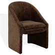 Safavieh Kagan Chenille and Wood Dining Chair in Brown