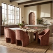 Safavieh Kagan Chenille and Wood Dining Chair in Camel