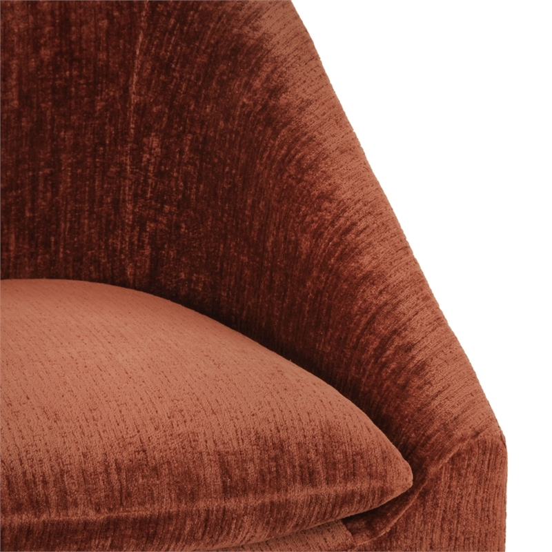 Safavieh Kagan Chenille and Wood Dining Chair in Camel