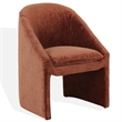 Safavieh Kagan Chenille and Wood Dining Chair in Camel