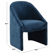 Safavieh Kagan Chenille and Wood Dining Chair in Navy