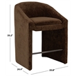 Safavieh Kagan Chenille and Wood Counter Stool in Brown