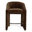 Safavieh Kagan Chenille and Wood Counter Stool in Brown
