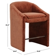 Safavieh Kagan Chenille and Wood Counter Stool in Camel